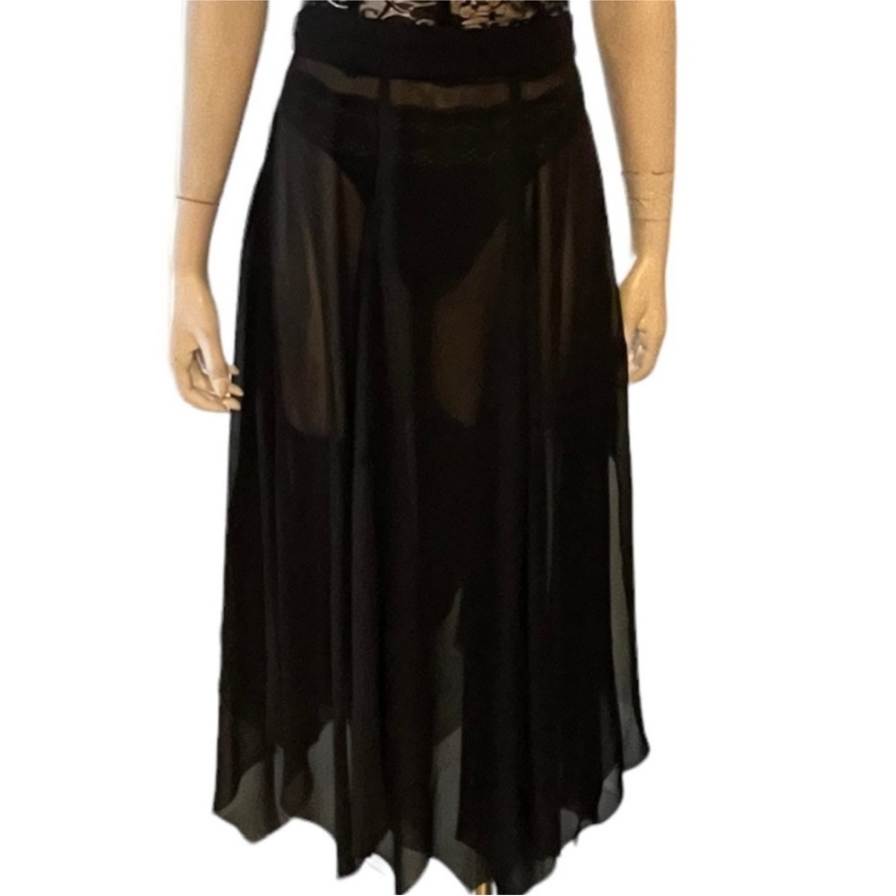 MAXI SKIRT! Widow Semi-Sheer Maxi Skirt w/Flowy Fishtail Hem - NWT (DK collab)